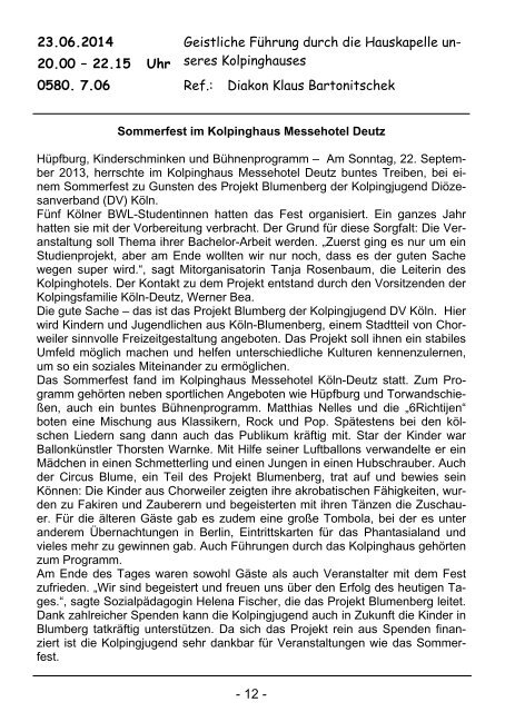 Programm 1. Halbjahr 2014 - Kolping-Bildungswerk ...