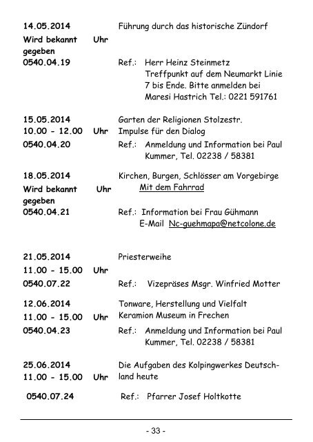 Programm 1. Halbjahr 2014 - Kolping-Bildungswerk ...