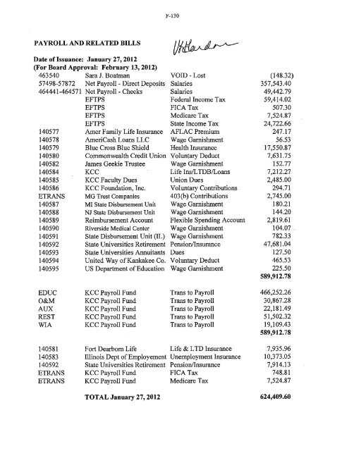 2012-02-13-Financials - Kankakee Community College