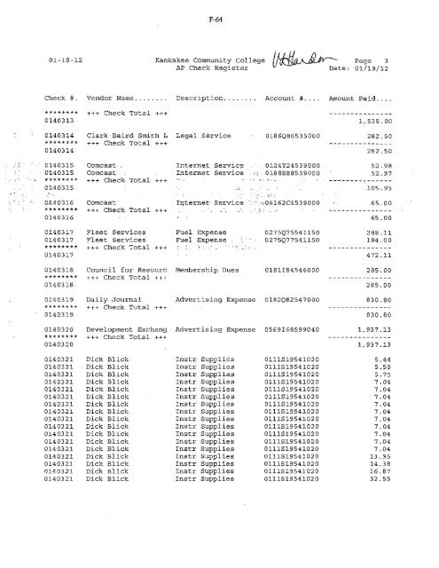 2012-02-13-Financials - Kankakee Community College