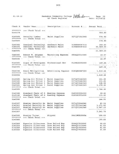 2012-02-13-Financials - Kankakee Community College