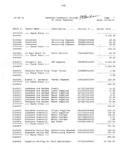 2012-02-13-Financials - Kankakee Community College