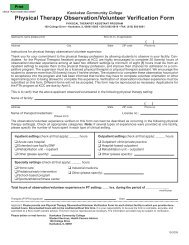 Physical Therapy Observation/Volunteer Verification Form