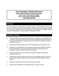 Vice President, Student Services - Kern Community College District