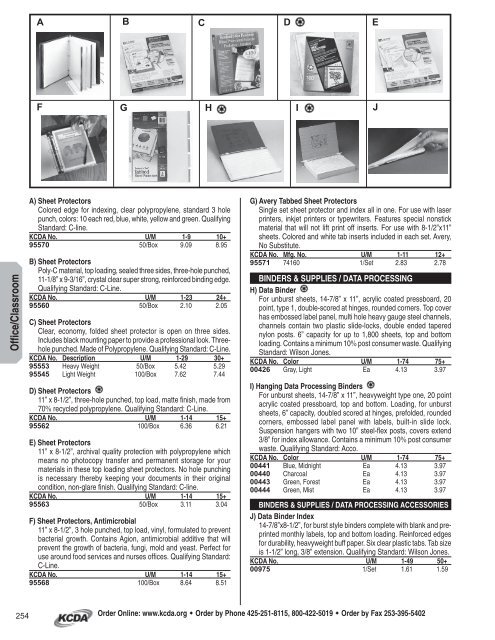 Office and Classroom Supplies - KCDA