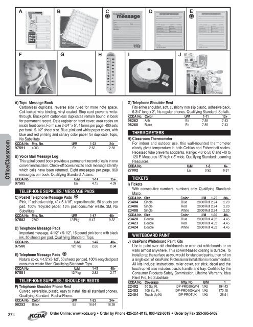 Office and Classroom Supplies - KCDA