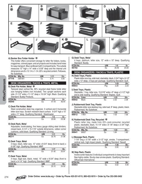 Office and Classroom Supplies - KCDA