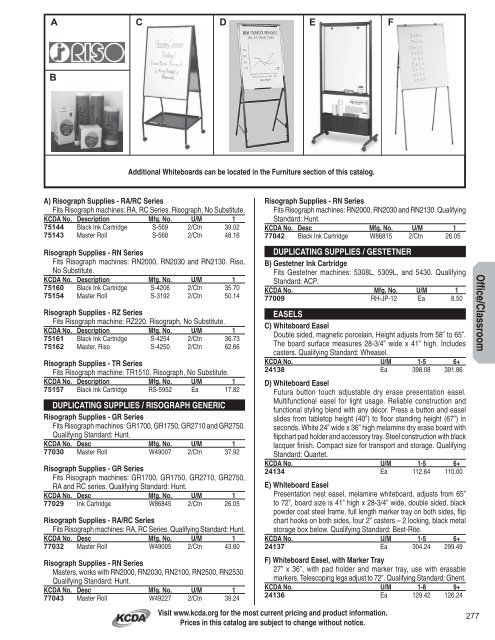 Office and Classroom Supplies - KCDA