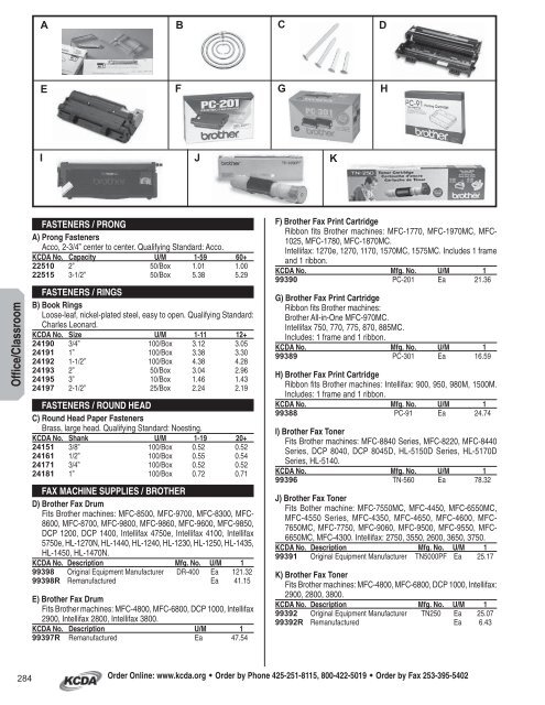 Office and Classroom Supplies - KCDA