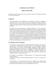 Commission royale d'Histoire : Rapporat annuel 2008 - Koninklijke ...