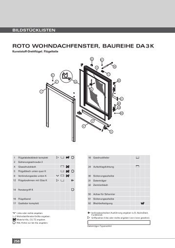 oder Bildstückliste Roto Fenster Baureihe DA 3K - Diller Gmbh