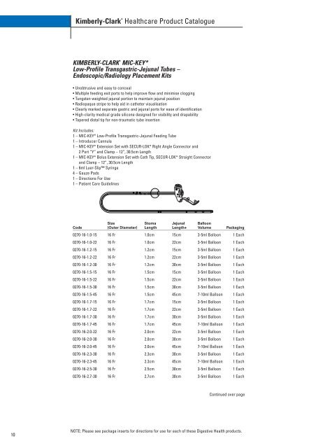 Enteral Feeding Tubes - Kimberly-Clark Health Care