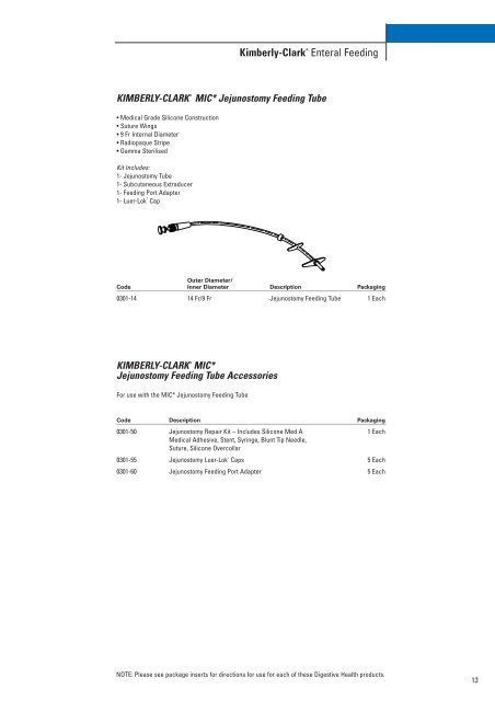 Enteral Feeding Tubes - Kimberly-Clark Health Care