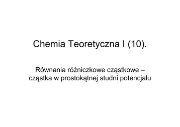 Cząstka w prostokątnej studni potencjału