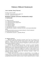 Stężenia roztworów. Stechiometria reakcji w roztworach