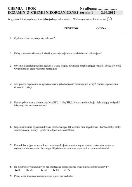 zobacz - Katedra Chemii Nieorganicznej