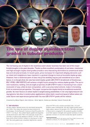 The use of duplex stainless steel grades in - Stainless Steel World