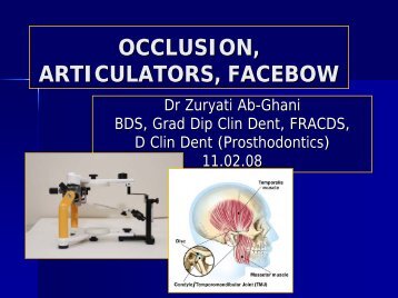 OCCLUSION, ARTICULATORS, FACEBOW