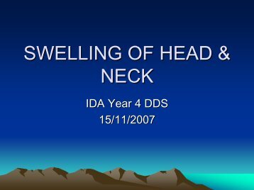 SWELLINGS OF HEAD & NECK