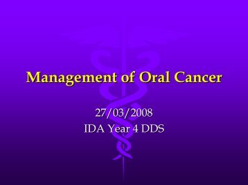 Management of Oral Cancer