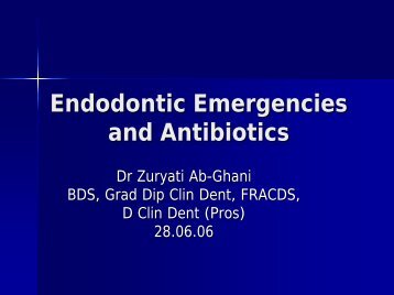 Endodontic Emergencies And Antibiotics