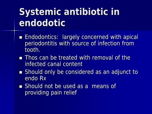 Endodontic Emergencies And Antibiotics