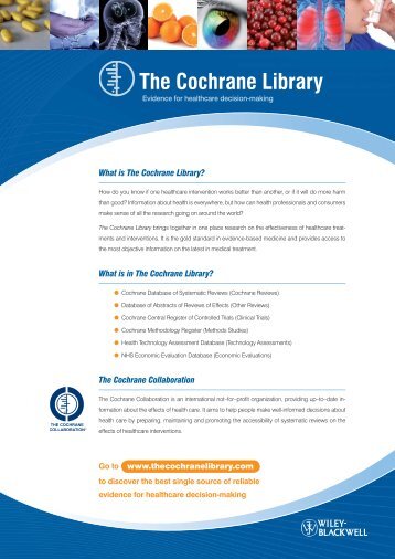 What is The Cochrane Library? What is in The Cochrane Library ...