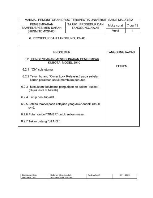 PENGEMPARAN SAMPEL/SPESIMEN DARAH