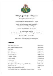 Wedding Breakfast Menu f Wedding Breakfast Menu from ... - K Club