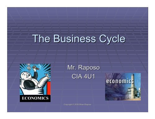 The Business Cycle and Canadian GDP growth