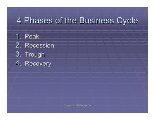 The Business Cycle and Canadian GDP growth