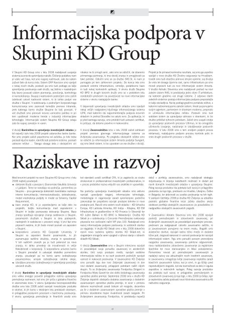 Letno poroÄilo Skupine KD Group za leto 2008