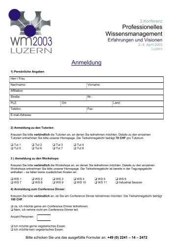 Anmeldeformular