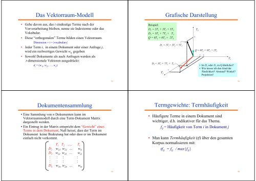 Boolesche- und Vektorraum Modelle Retrieval Modelle Klassen von ...