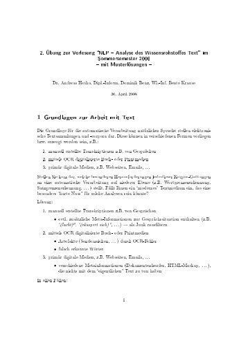 2. Übung, Lösungsvorschlag - Fachgebiet Wissensverarbeitung ...