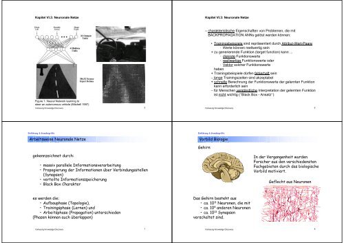 Kapitel VI Neuronale Netze
