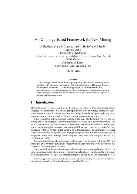 An Ontology-based Framework for Text Mining
