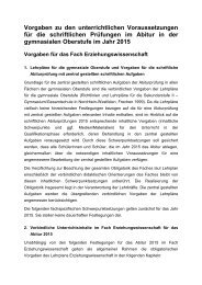 Vorgaben Abitur 2015 - Erziehungswissenschaft