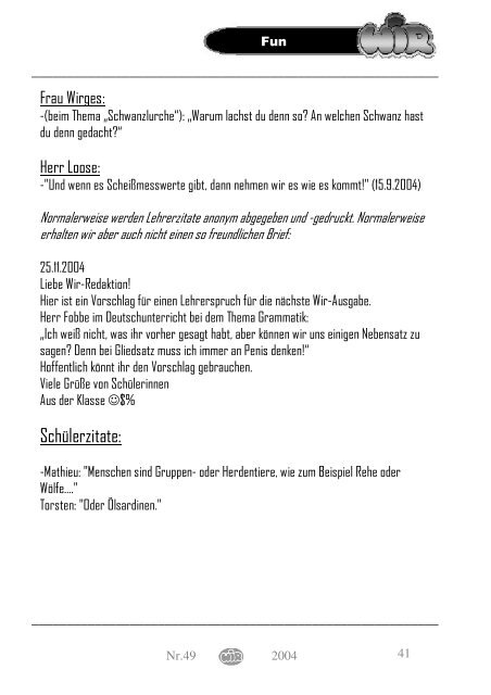 SchÃ¼lerzeitung Dezember 2004 unfertige Version - KDG-Wesel ...