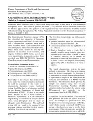 Characteristic and Listed Hazardous Wastes - Kansas Department ...