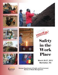 Safety in the Work Place - Kansas Department of Health ...