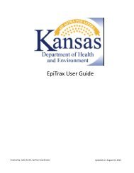 EpiTrax User Guide - Kansas Department of Health & Environment