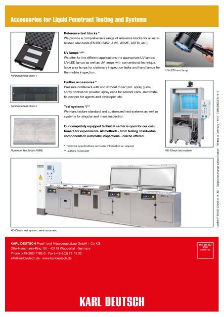 KD-Check Penetrants Liquid Penetrant Testing - Karl Deutsch ...