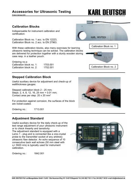 Accessories for Ultrasonic Testing - NDT Technologies (P)