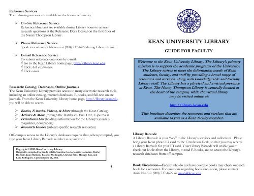 kean university mailing address