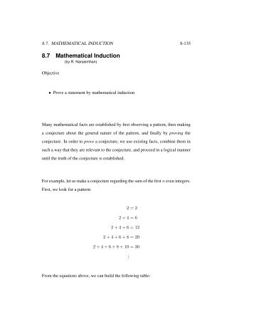 8.7 Mathematical Induction