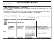 Academic Assessment Report -â AY 2011-â2012