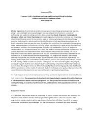 8/12/12 Assessment Plan Program: PsyD in ... - Kean University