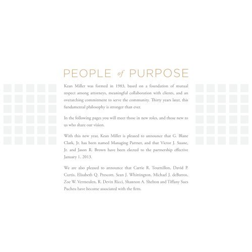 PEOPLE of PURPOSE - Kean Miller LLP