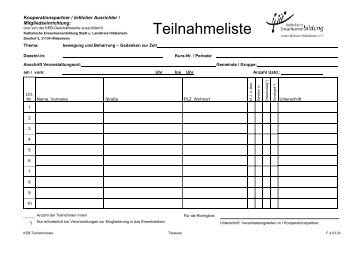 Teilnahmeliste - Katholische Erwachsenenbildung in der DiÃ¶zese ...